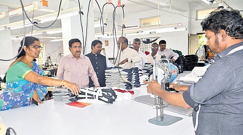 MAUD Minister Ponguru Narayana visited the industrial office of Association of Lady Entrepreneurs of India in Hyderabad on Friday.