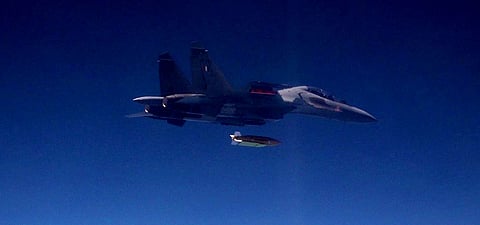 Sukhoi-30MKI releasing long range glide bomb Gaurav