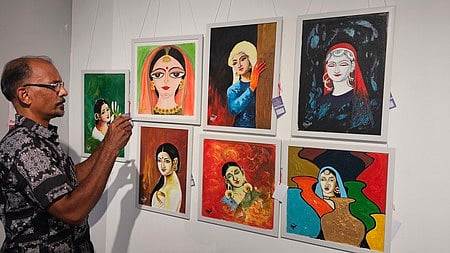 Painting exhibition of cine actor Sheela in Kozhikode.