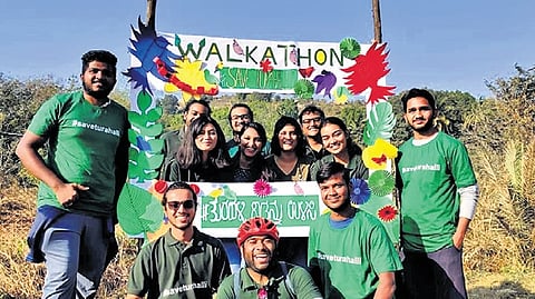 Members of Smitam during the ‘Save Turahalli Forest’ protest.