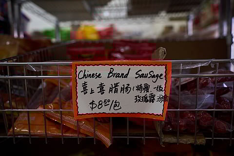 A view of ships under construction at the Jinling Shipyard in Nanjing in eastern China's Jiangsu province Friday, April 11, 2025.