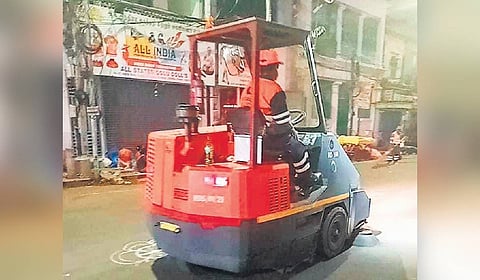 The corporation plans to replace manual sweeping with ride-on suction sweeper units on major roads.