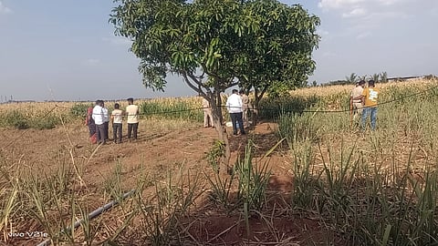 Aigali police engaged in investigation at the crime spot