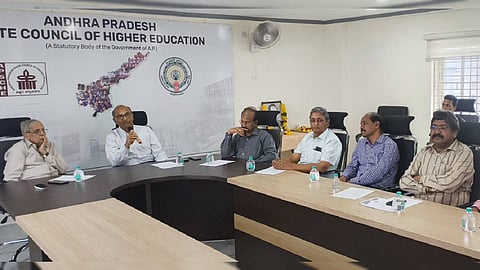 APSCHE Chairman held a meeting with officials on Monday.