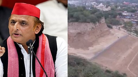 Akhilesh Yadav alleged large-scale illegal mining and environmental destruction in the Chambal ravines in Etawah.