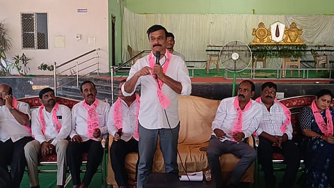 MLA Kotha Prabhakar Reddy speaking at the party's silver jubilee celebrations on Tuesday.