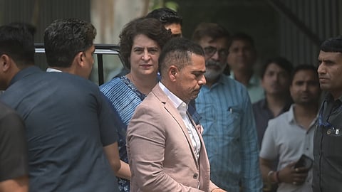 Robert Vadra with wife and Congress leader Priyanka Gandhi Vadra