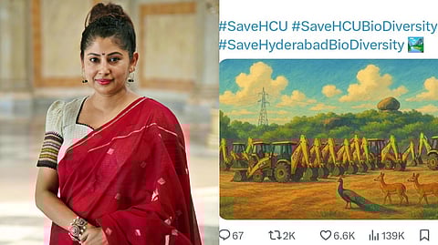 Telangana IAS officer Smita Sabharwal (L), The image she reshared on her X handle. 