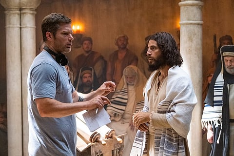 Director Dallas Jenkins with Jonathan Roumie, who plays Jesus in The Chosen