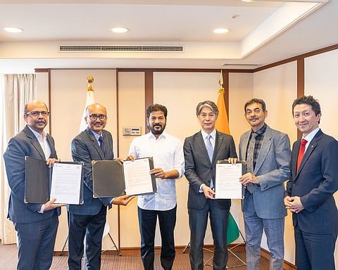 Chief Minister A Revanth Reddy holds meeting with NTT DATA officials at Tokyo