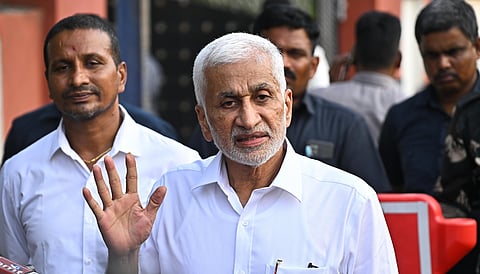 Former MP V Vijay Sai Reddy appeared before the investigation officers of Special Investigation Team (SIT) constituted to probe the alleged Rs 4,000 crore liquor scam, here at Vijayawada city police commissioner's office on Friday. 