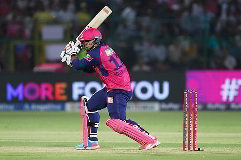 Rajasthan Royals' Vaibhav Suryavanshi plays a shot during the Indian Premier League match against Lucknow Super Giants (Photo | AP)