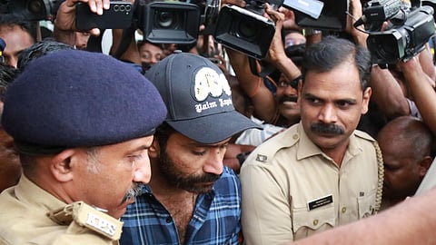 Malayalam actor Shine Tom Chacko being taken for
medical tests, after the  interrogation at Ernakulam town north police
station on Saturday.