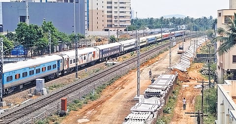 Once finished, the Kilambakkam station will have three platforms, each capable of accommodating 12-car EMU trains