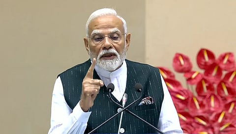 Prime Minister Narendra Modi addressing the event.