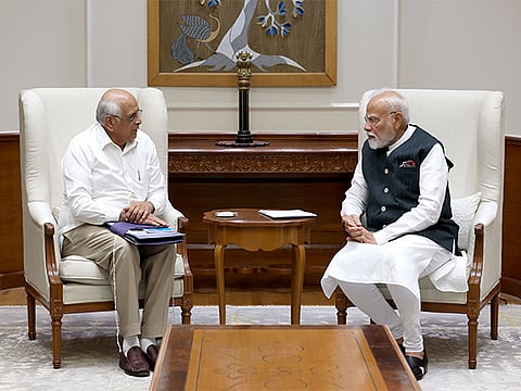 Gujarat CM Bhupendra Patel meets PM Modi