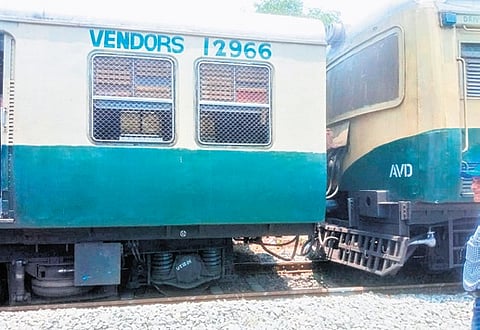 The derailment caused the wheels to run over concrete sleepers, damaging about 150m of the track. 