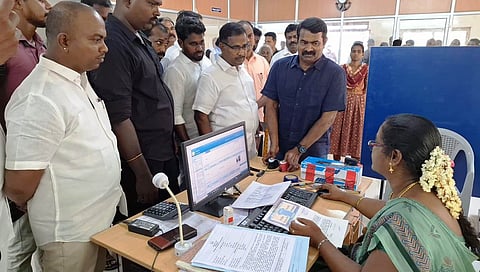 Seeman completes the registration of four cents of private land surrounding the tomb atb the Parangipettai Sub-Registrar Office