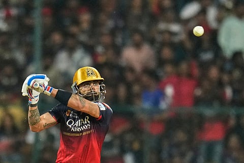 Royal Challengers Bengaluru's Virat Kohli plays a shot during the Indian Premier League match against Rajasthan Royals (Photo | AP)