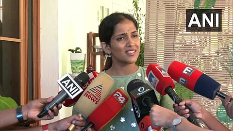 Kochi native Arathi R Menon speaks to media. 