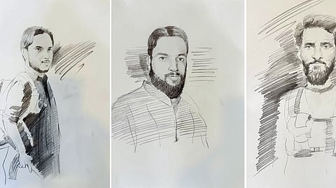 Sketches of three suspected attackers in the Pahalgam terror case 