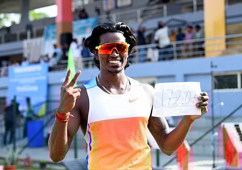 Triple jump national record holder Praveen Chithravel