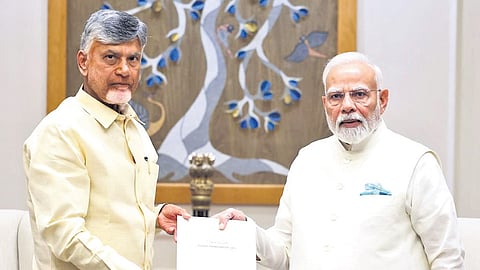 CM Chandrababu Naidu met PM Modi on Friday.