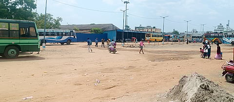 The poor condition of Pudukkottai bus stand on Friday.