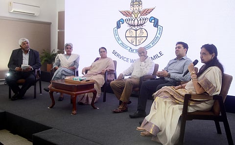 Anjali Kumar, operations head, speaks during a panel discussion on special education and technical skills, held at the Madras Seva Sadan
