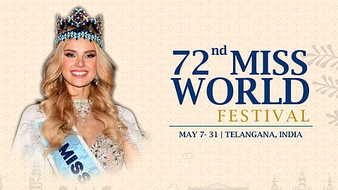 Poster for the upcoming Miss World pageant.