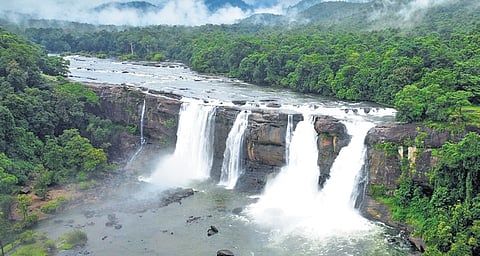 Athirappilly waterfalls in Thrissur district.
