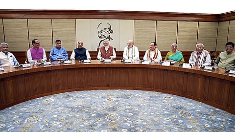 In this photo from June 10, 2024, Prime Minister Narendra Modi chairs the Union Cabinet meeting in New Delhi.