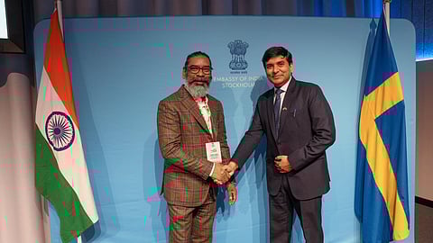 Chief Minister Hemant Soren during his trip to Sweden.