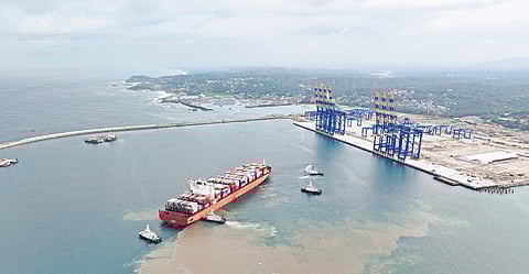 An aerial view of Vizhinjam International Seaport