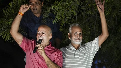 AAP leaders Satyendar Jain and Manish Sisodia.
