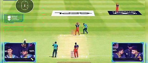 A screengrab of Real Cricket being used for a GEPL game