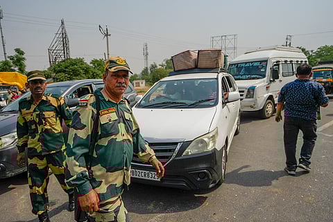  Security personnel at the Attari-Wagah border checkpost near Amritsar, Wednesday, April 30, 2025. India has announced the closure of the Attari border as part of heightened security measures following the Pahalgam terror attacks.