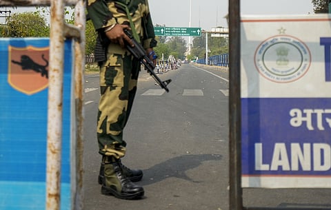 A BSF personnel guards at the Integrated Check Post near the Attari-Wagah border, in Amritsar district, Thursday, May 1, 2025. Representative Image.