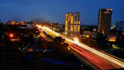 An aerial view of the Kundannoor flyover