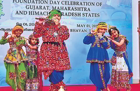 Cultural performance by artistes at the Foundation Day celebration held at the Raj Bhavan on Thursday 