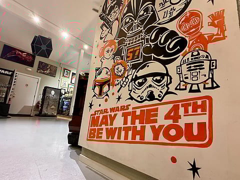 A collection of “Star Wars” memorabilia is displayed at Rancho Obi-Wan, a nonprofit museum in Petaluma, California