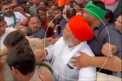 On Friday, Rakesh Tikait was allegedly heckled at the rally, organised by right-wing groups, to protest the Pahalgam attack and asked to go back. In the commotion, his turban also fell, purported videos of the incident showed.