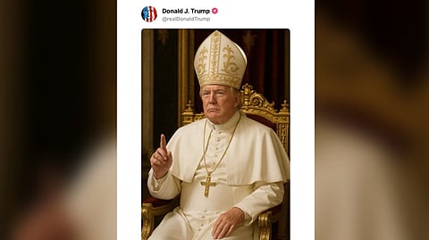 Donald Trump took to his social media platform to post an AI-generated photo of himself as the Pope.