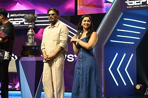 Actor Suniel Shetty and Sachin Tendulkar’s daughter Sara at the recently-concluded second season of Global e-Cricket Premier League (GEPL)