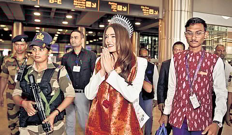 Miss South Africa, Zoalise van Rensburg, touched down in Hyderabad.