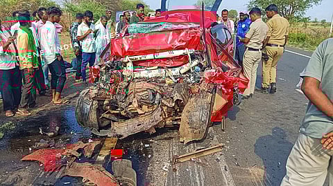 Five people killed in a collision involving a truck and a car on Tuesday morning.