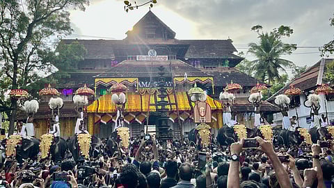Kanimangalam Sastha procession held as part of Thrissur Pooram.