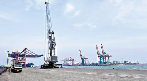 A view of North Cargo Berth-III of the VO Chidambaranar Port 