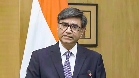 Foreign Secretary Vikram Misri addresses a press conference, in New Delhi, Thursday, May 8, 2025.