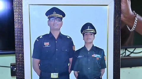 The family proudly displayed a photo of Col Sofia Qureshi and her husband Col Tajuddin Bagewadi (Photo | Special arrangement)